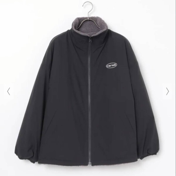 リバーシブルボアブルゾン(黒)